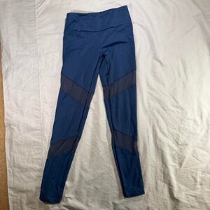 Purple Pixies Kids Navy Blue Mesh Panel Active Leggings Size CL High Waist Dance